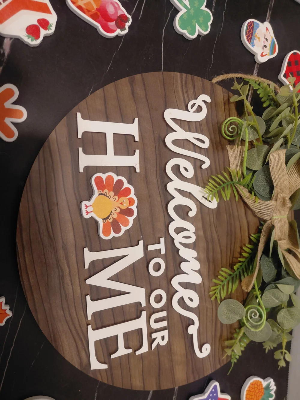 Welcome to our home sign interchangeable seasonal holiday magnets